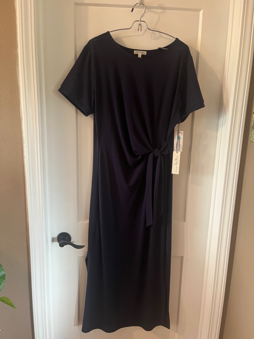 nine britton Navy Maxi Dress with Side Tie